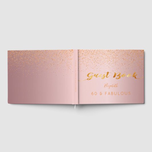 Livre D'or 60 Fabuleux anniversaire poussiéreux confetti rose (Complet)