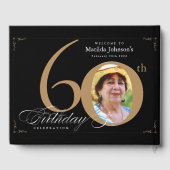 Livre D'or 60e anniversaire Elegant Black Gold Calligraphie (Verso)