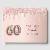 Livre D'or 60e anniversaire rose or parties scintillant nom m (Recto)