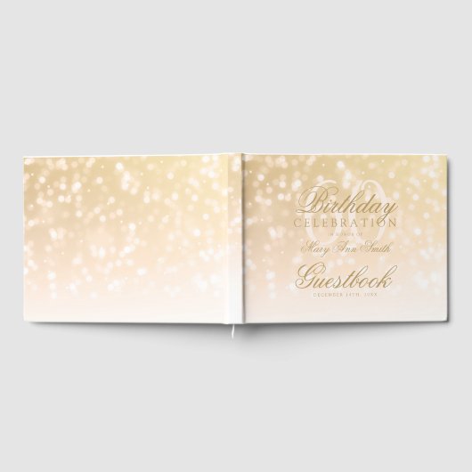 Livre d'or 60th Birthday Gold Bokeh Sparkle Lights (Complet)