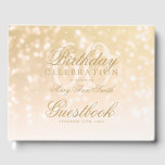Livre d'or 60th Birthday Gold Bokeh Sparkle Lights<br><div class="desc">Élégant livre d'or de la fête du 60e anniversaire avec aurore Bokeh éclat</div>