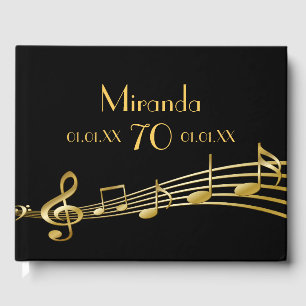 Livre D'or 70e anniversaire de fête de l'or notes de musique