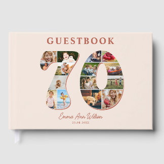 Livre D'or 70th Birthday Photo Collage Milestone Guestbook