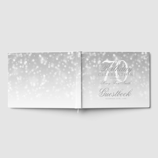 Livre d'or 70th Birthday Silver Bokeh Sparkle Ligh (Complet)