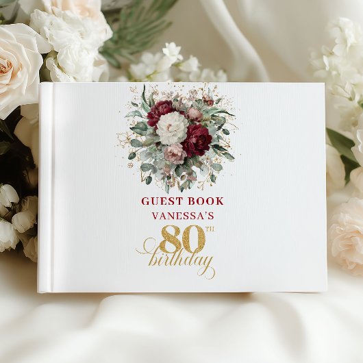 Livre d'or 80 ans Rustique Boho Bourgogne