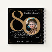 Livre d'or 80e anniversaire Black Gold Calligraphy (Dos)