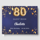 Livre D'or 80e anniversaire marine bleu or étoiles (Recto)