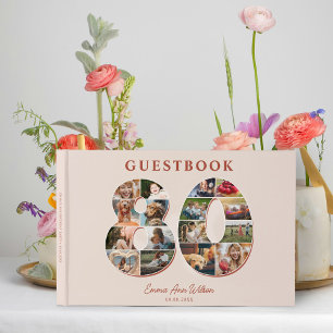 Livre D'or 80e anniversaire Photo Collage Milestone Guestbook