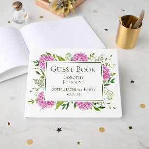 Livre D'or 80e anniversaire Pink Hydrangeas