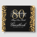Livre d'or 80th Birthday Party Sparkles Gold<br><div class="desc">Élégante fête du 80e anniversaire éclaire le modèle d'or. Doté de lampes dorées,  cordes dorées et éclats d'or.</div>