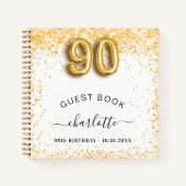 Livre d'or 90e anniversaire paillettes or blanc (Devant)