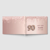 Livre D'or 90e anniversaire rose gouttes rose or (Complet)