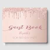 Livre D'or 90e anniversaire rose parties scintillant or goutt (Recto)
