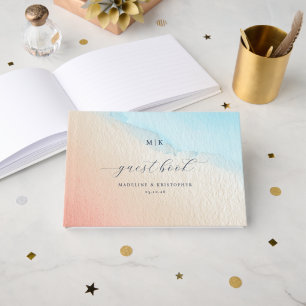 Livre d'or à dégradé d'aquarelle serein