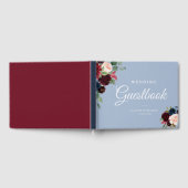 livre d'or à fleurs bleues et bordeaux mariage (Complet)