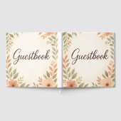 Livre d'or à l'aquarelle – Roses pêche (Complet)