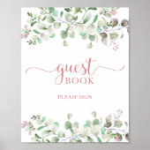 Livre d'or à signer aquarelle Eucalyptus Verdure (Devant)