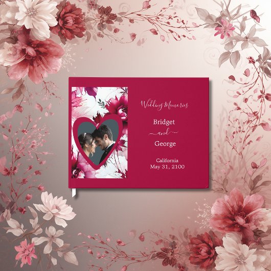 Livre D'or abstrait de fleurs roses rose pastel