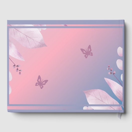 Livre D'or abstrait pastel cerisier fleur sakura mariage (Verso)