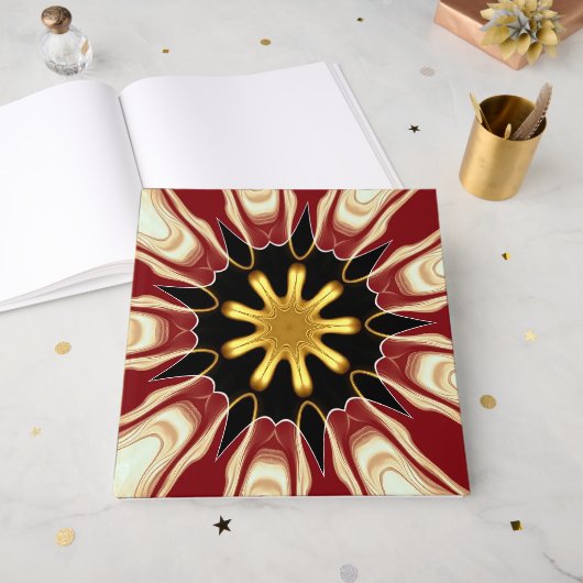 Livre D'or Achempong: Starburst | Luxe Crème Rouge foncé & Or (Recto ouvert)