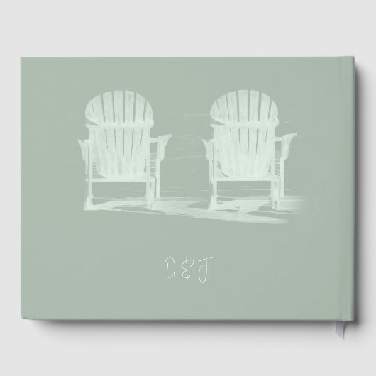 Livre D'or Adirondack Chaises De Plage Mariage Vert Sage (Verso)