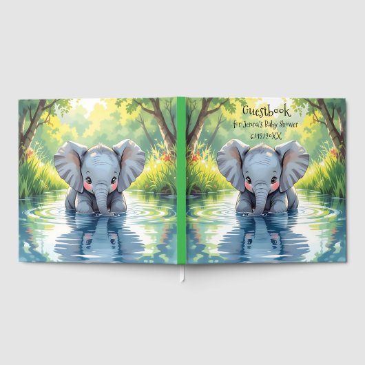 Livre D'or Adorable Baby Elephant and Reflection (Complet)