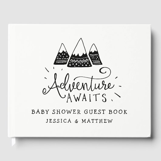 Livre D'or Adventure Await Baby Shower Invitations (Recto)