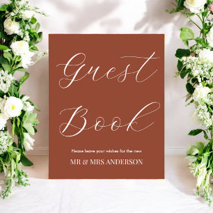 Livre d'or Affiche de mariage Terracotta Orange Br