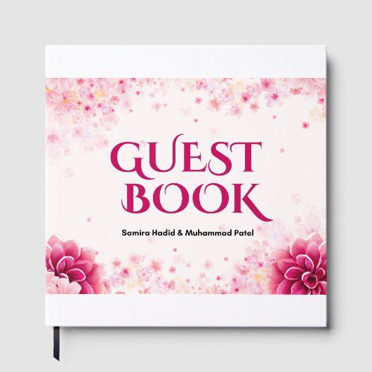 Livre D'or Affiche de monogramme de mariage – Initiales flora (Recto)