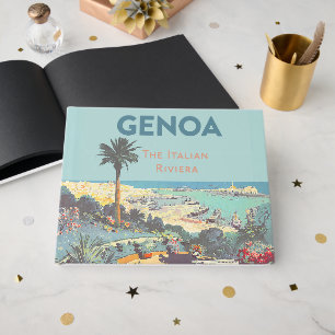 Livre D'or Affiche de voyage vintage de Gênes Riviera italien