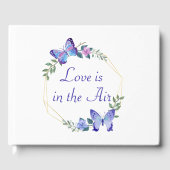 Livre D'or Aimer Papillon Aquarelle Papillons Mariage bleu (Recto)