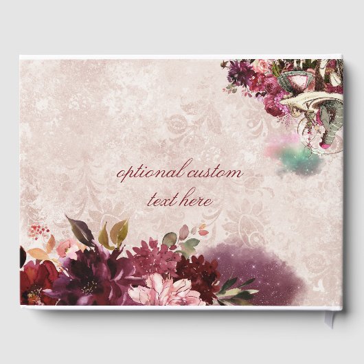 Livre D'or Alice au pays des merveilles Élégant Mariage flora (Verso)