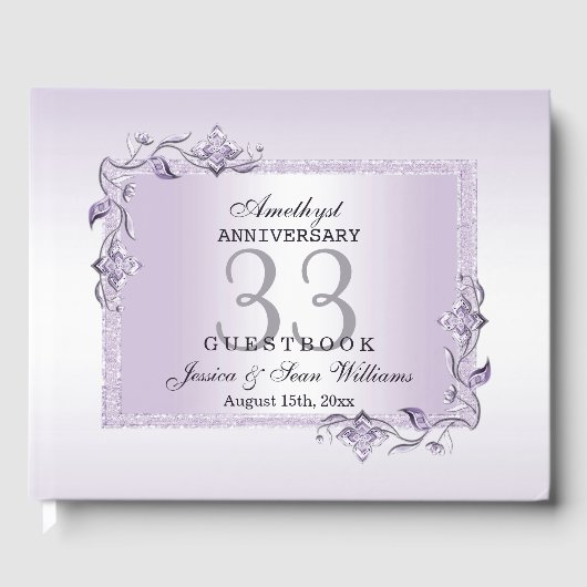 Livre D'or Amethyst Gem & Parties scintillant 33e anniversair (Recto)