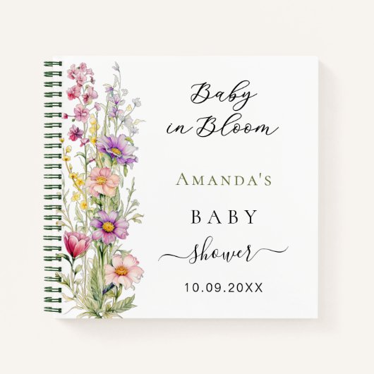 Livre d'or Amour en fleur rose violet Baby shower (Devant)
