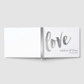 Livre D'or Amour | Mariage de script Silver Brush (Complet)