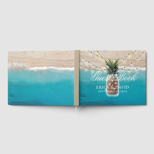 Livre D'or Ananas Jar String Lights Tropical Beach Mariage (Complet)