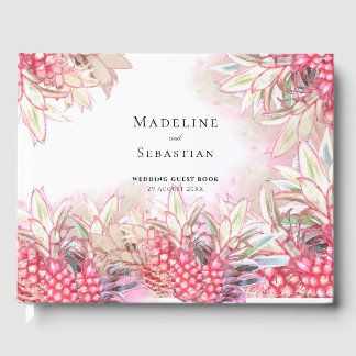 Livre D'or Ananas rose exotique Mariage