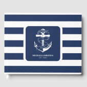 Livre D'or Ancré dans l'amour Ancre bleu marine rayé (Recto)