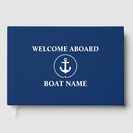 Livre D'or Ancre de bienvenue nautique Nom du bateau (Recto)
