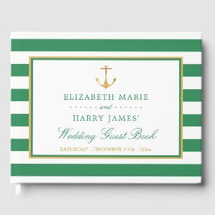 Livre D'or Ancre d'or nautique, Sea Green et Mariage d'or