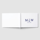 Livre D'or ancre nautique mariage marine bleu blanc monogramm (Complet)