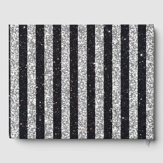 Livre D'or Ancre nautique Mariage Silver Black Stripes (Verso)