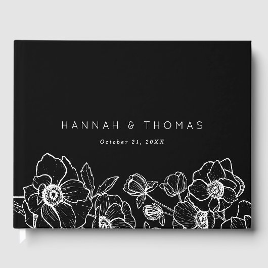 Livre D'or Anemone Bouquet Mariage (Recto)