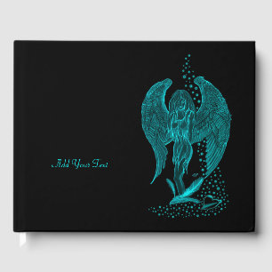 Livre D'or Angel perdu en amour, noir et vert Design