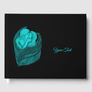 Livre D'or Angels Kissing, noir et vert Design
