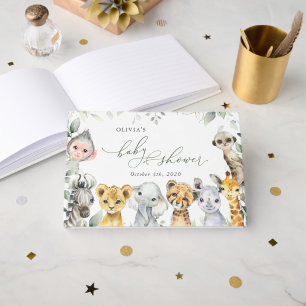 Livre D'or Animaux de la jungle, Safari, Un sauvage, Baby sho