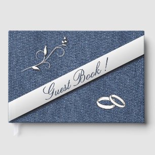 Livre D'or Anneaux de mariage Denim Bleu Mariage