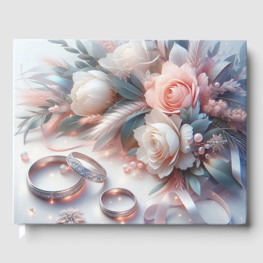 Livre D'or Anneaux et fleurs mariages (Recto)