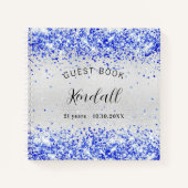 Livre d'or anniversaire argent royal bleu parties (Devant)