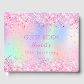Livre D'or Anniversaire blush rose pâle parties scintillant h (Recto)
